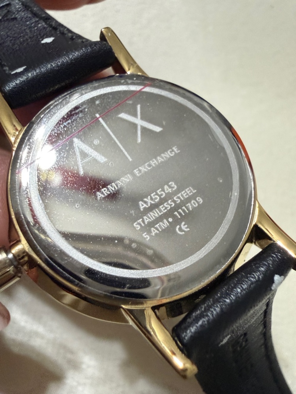 Armani Exchange Black Dial Gold-Tone Crystal Bezel Watch - Picture 3 of 8